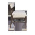 Side profile of Arlan Coffee Bench highlighting tapered legs with brass tips and curved backrest