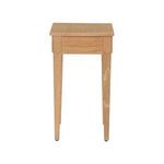 Oslo Side Table rear view showing smooth back panel and tapered rear legs