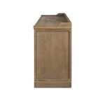 Side view of Adela Sideboard highlighting gallery top curved edges and oak wood grain
