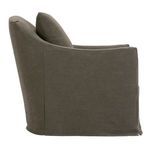 Close-up of dark taupe fabric upholstery texture for Noel Slip Swivel Chair slipcover