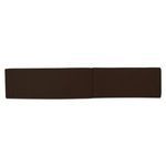 Top-down view displaying the sectional’s curved layout and dark brown soft fabric texture