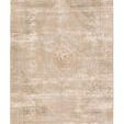 Cadent Medallion Tan and Green rug with distressed vintage-inspired center medallion pattern on jute polyester base