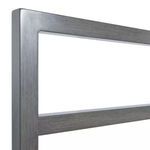 Close-up detail of smooth gray metal frame edge with matte finish