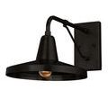 Mariner Outdoor Wall Sconce angled to highlight textured matte black finish on shade and arm