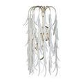 Detailed view showing layered white glass leaves with soft shadows and glossy finish