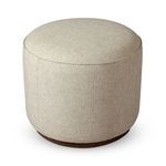 Sinclair Outdoor Ottoman shown from front at a slight elevation highlighting full rounded profile