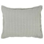 Kingston 100% sage green linen duvet with subtle woven pinstripe pattern and natural texture
