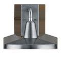 Front view of Mariner sconce highlighting wide round shade and rectangular mounting plate