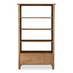 Rear view of Caroline bookcase with solid wood back panel and four shelves