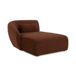 Amelia sectional chaise showing angled front-left side with plush lumbar pillow
