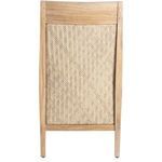 Left side profile of Savannah Teak Chair with white cushion showcasing overall chair shape