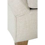 Close-up of tight fabric weave texture near chair corner and wooden leg