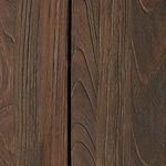 Close-up showing darker rich brown wood grains and smooth finish of table slats