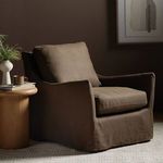 Product Image 2 for Monette Brown Linen Slipcover Swivel Chair - Brussels Coffee from Four Hands