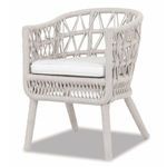 Dana Rope Dining Chair angled slightly more right, showing sloped arm and weaving detail