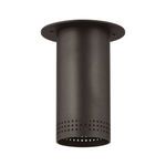 Berg Flush Mount ceiling light in bronze finish with cylindrical shape and decorative perforations near bottom edge