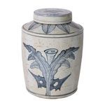 Product Image 2 for Blue & White Palm Leaf Tea Jar from Legend of Asia