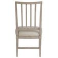 Rear view of Splat Back Side Chair showing open vertical rod back and beige cushioned seat