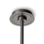Black metal canopy and rod mounting for Dixon Pendant on white background