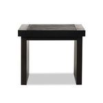 Warby End Table front view with a slightly lighter black finish showing grain detail on the wood