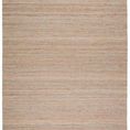 Rosier handmade solid beige and ivory area rug with horizontal striped pattern in cool wool and warm jute fibers