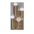 Front view of Highsmith Wall Sconce with translucent white milk glass globes