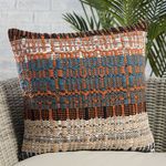 Product Image 2 for Zyan Indoor/ Outdoor Orange/ Blue Trellis Pillow from Jaipur 