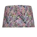 Top edge close-up showing trim and dense wildflower pattern in pleated fabric