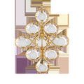 Storrs Chandelier from a front angle with soft lighting highlighting glass globes