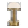 Front view of lamp base showing vertical groove pattern and circular brass platform