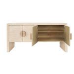 Product Image 3 for Colt Four Door Buffet In Natural Grasscloth With Cerused Oak Handles from Worlds Away