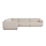 Right angled view of Toland sectional showing cylinder arm cushion and seat cushions