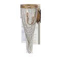 Lucien Wall Sconce with French gold leaf finish and draped metal chains in crisscross pattern