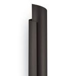 Side close-up view showing the smooth steel texture and folded form of the Flute Sconce