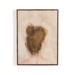 Soft, atmospheric painting titled Figure 3 by Brittney Schulz showing the back of a woman's head with brown hair in a loos...