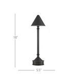 Measurement diagram with lamp height 18 inches and base diameter 5.5 inches