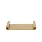 Raw brass antique finish aluminium tray with curled edges and warm golden hue