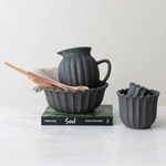 Product Image 2 for Toby Fluted Charcoal Grey Stoneware Pitcher from Creative Co-Op