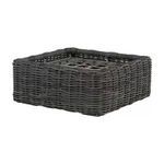 Montecito Ottoman dark wicker base shown from top with cushion removed, revealing woven frame