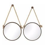 Product Image 1 for Round Mirrors On Rope   Set Of 2 from Elk Home