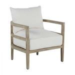 Santa Barbara Teak Lounge chair shown from slightly lower side angle with cushion details visible