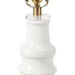 Top section of Jesse Lamp showing brass fitting and clear acrylic accent between shade and base