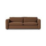 Symmetrical front view with rounded arms and plush cushions on Ingel Antwerp Cafe Sofa
