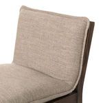 Close-up on beige fabric texture of Wilmington Stool cushion showing woven detail and soft appearance