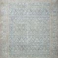 Traditional Wynter Ocean Silver rug with intricate blue and beige floral pattern and textured finish
