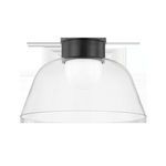 Straight front view of Lakeside Flush Mount with clear glass bowl and opaque inner diffuser