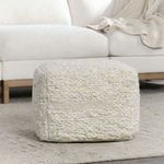 Product Image 4 for Sinclair 24" Ivory Fabric Floor Cushion Pouf from Classic Home Furnishings