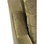 Swatch of Madeline Chair’s fabric showing olive green velvet texture with slight color variation