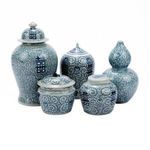 Product Image 1 for Blue & White Double Happiness Floral Lidded Jar from Legend of Asia