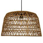 Side view of pendant light highlighting shape and woven pattern consistency